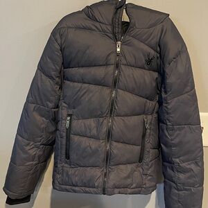 Spyder Kids Charcoal Puffer Jacket Sz 7/8